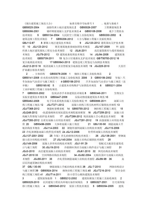 建筑施工规范大全