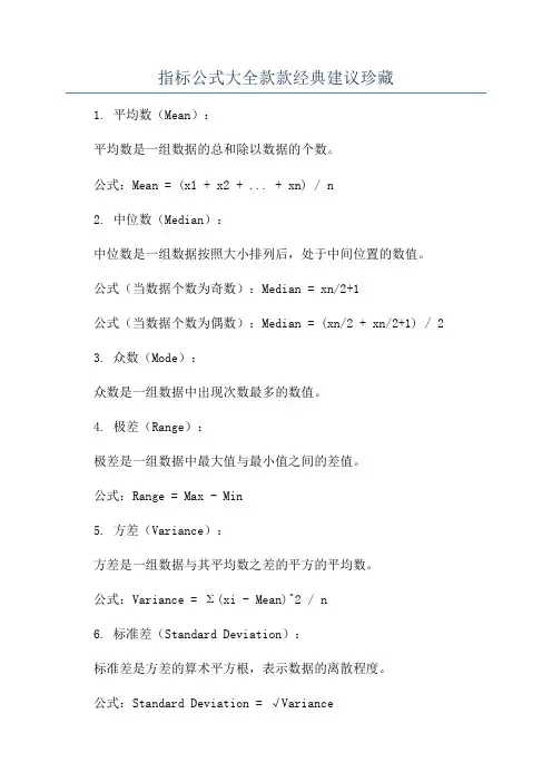 指标公式大全款款经典建议珍藏