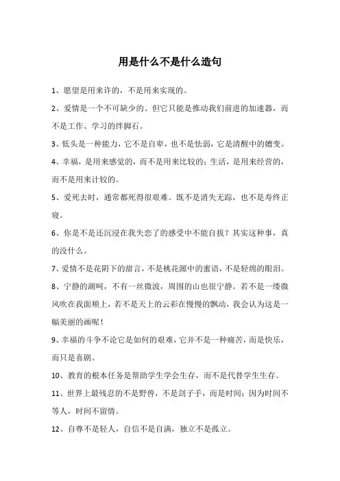 用是什么不是什么造句