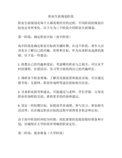 职业生涯规划阶段