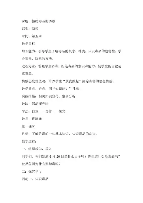 拒绝毒品的诱惑1