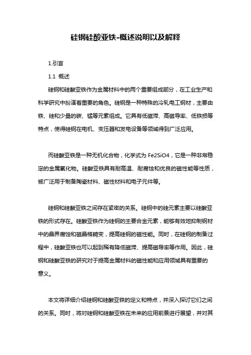 硅钢硅酸亚铁-概述说明以及解释