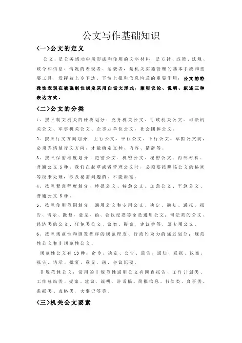 公文写作基础知识