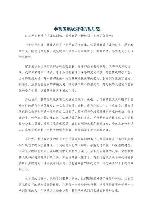 参观玉溪规划馆的观后感