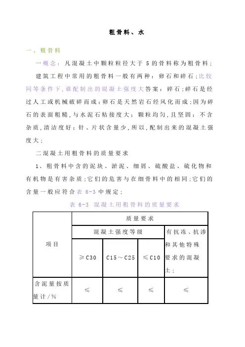 混凝土骨料的要求规范