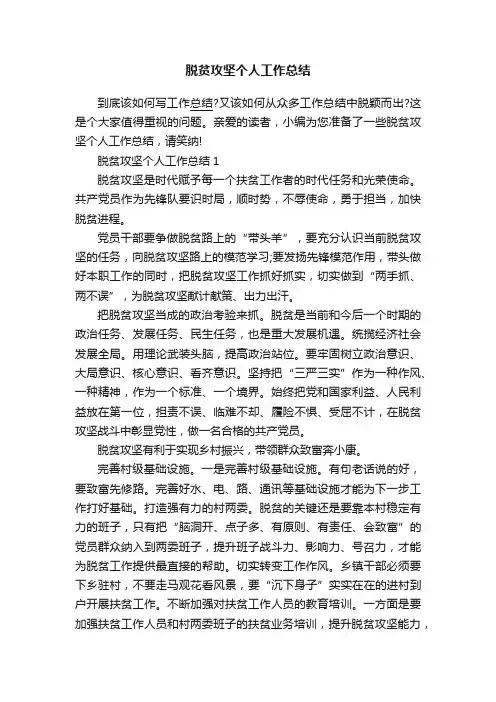 脱贫攻坚个人工作总结