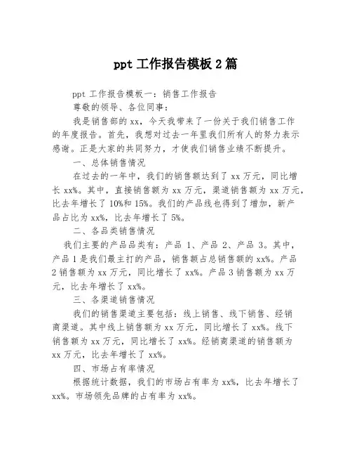ppt工作报告模板2篇