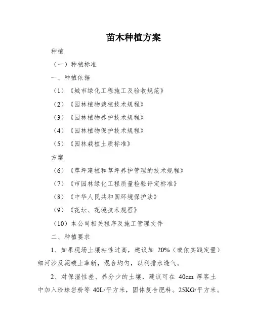苗木种植方案
