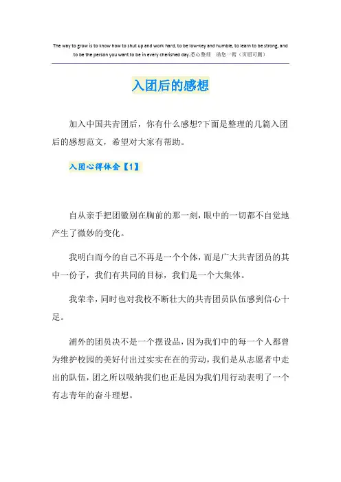 入团后的感想