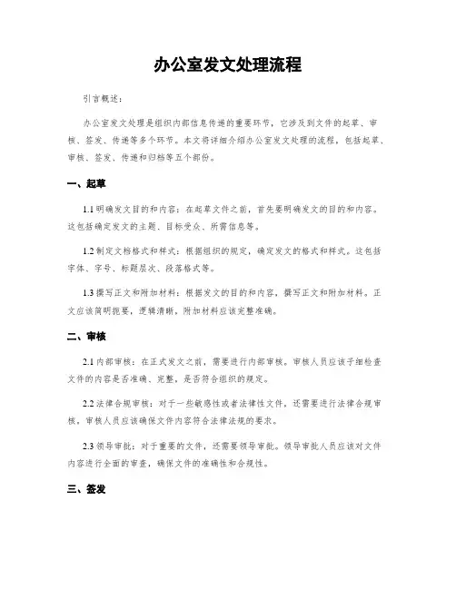 办公室发文处理流程