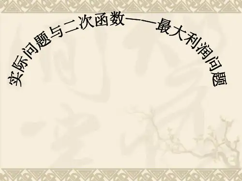 二次函数与最大利润问题