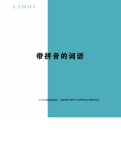 带拼音的词语