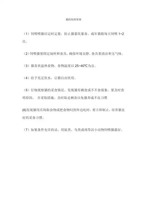 猫的饲养管理