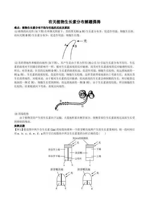 有关植物生长素分布解题偶得