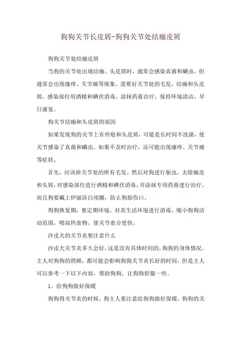 狗狗关节长皮屑-狗狗关节处结痂皮屑