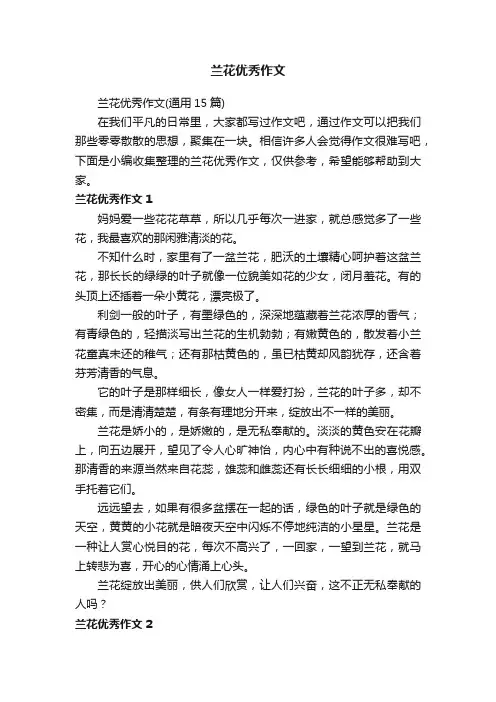 兰花优秀作文