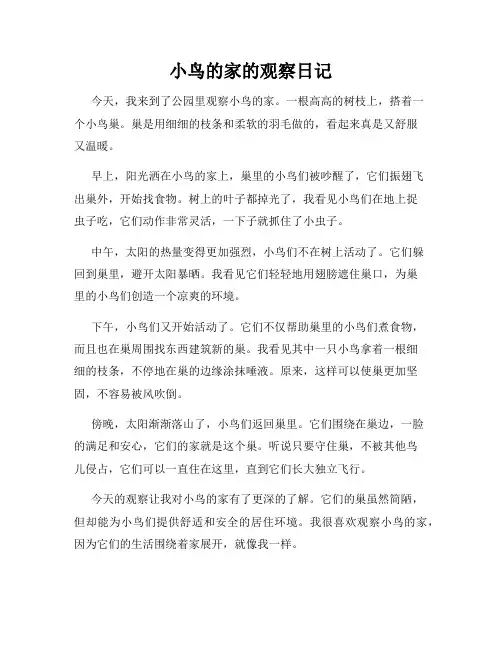 小学三年级作文小鸟的家的观察日记