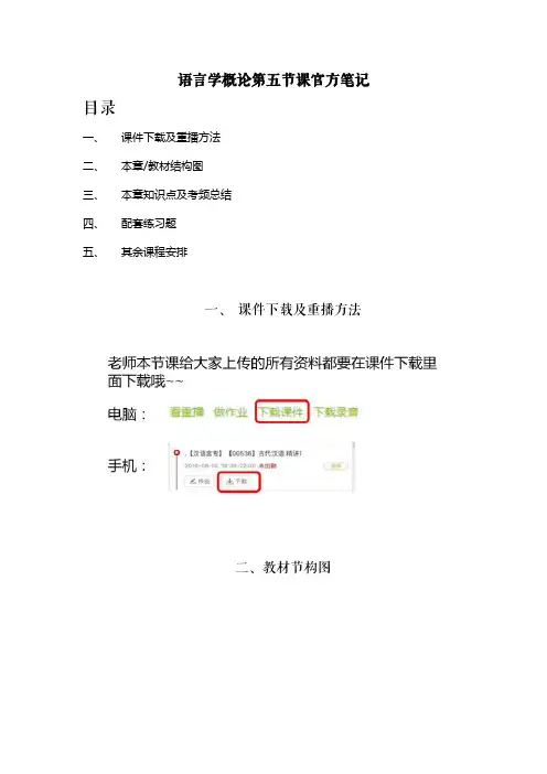 语言学概论精讲五官方笔记