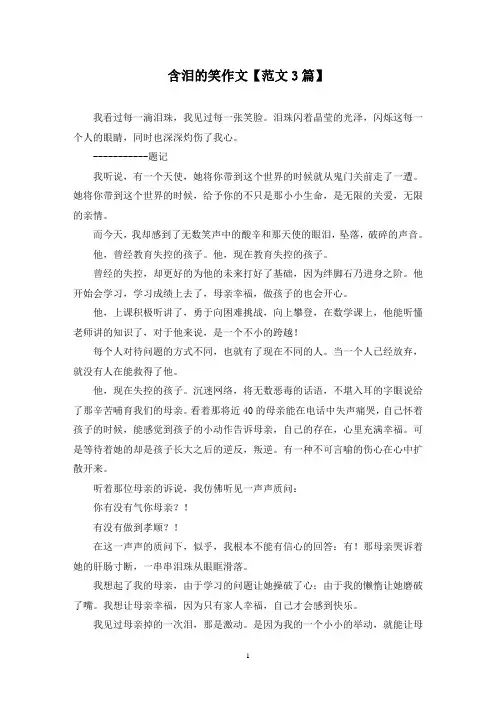 精选含泪的笑作文【范文3篇】
