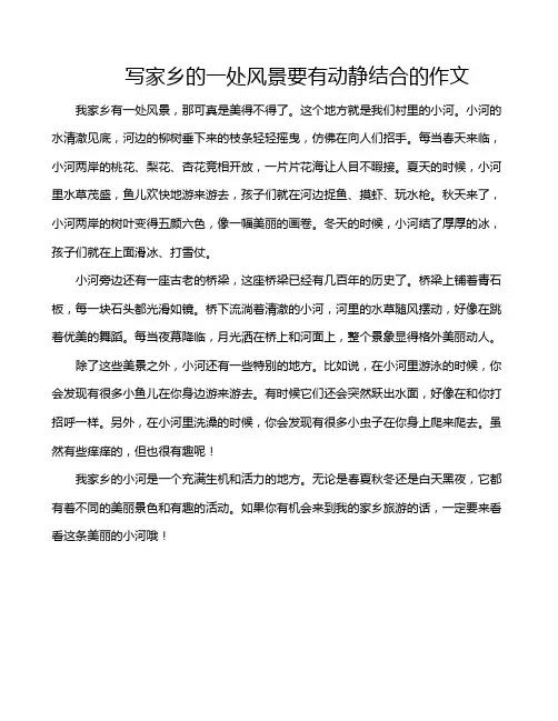 写家乡的一处风景要有动静结合的作文