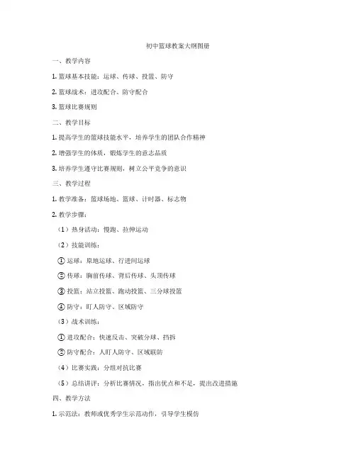 初中篮球教案大纲图册