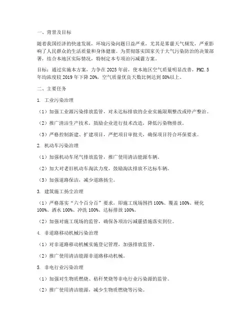 专项治污减霾方案