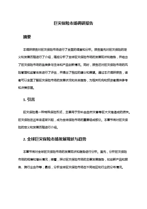 2024年巨灾保险市场调研报告