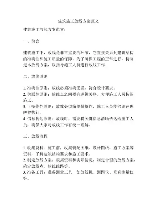建筑施工放线方案范文