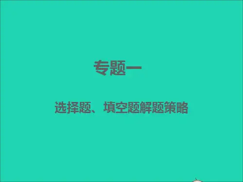 (浙江专版)2022中考数学专题1选择题填空题解题策略(精讲本)课件
