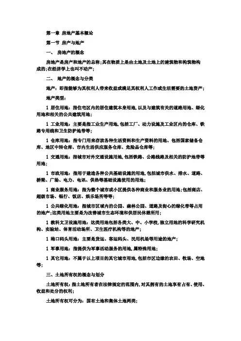 房地产基础知识大全
