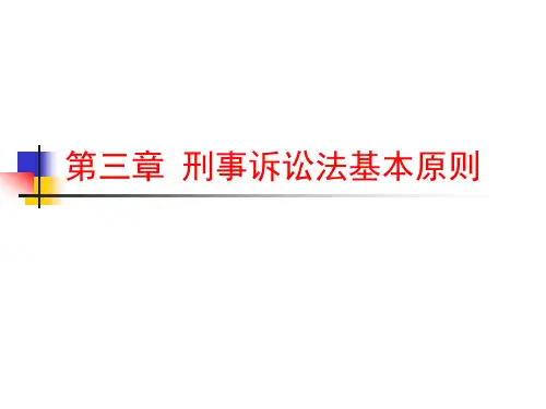 第三章 刑事诉讼法基本原则 新