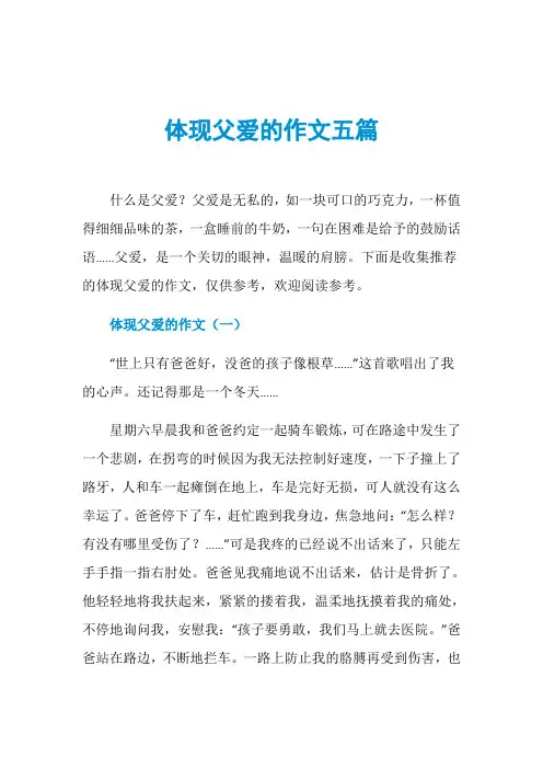 体现父爱的作文五篇