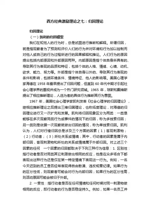 西方经典激励理论之七：归因理论