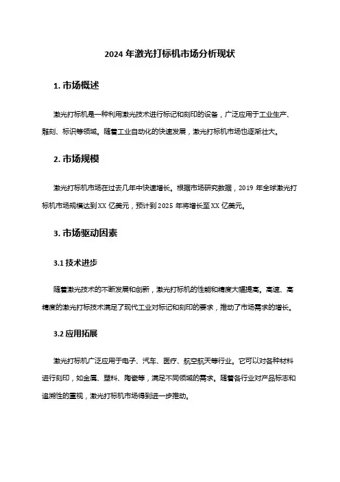2024年激光打标机市场分析现状