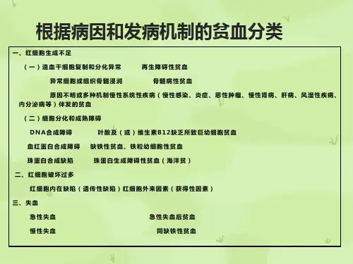 溶血性贫血实验室检查