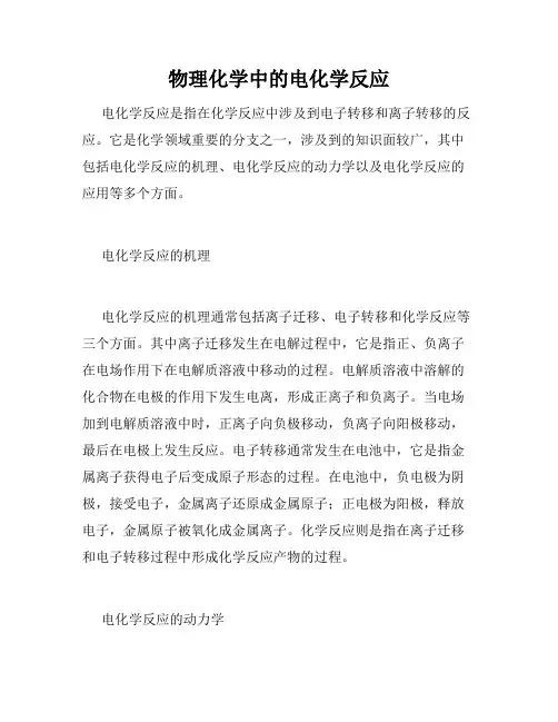 物理化学中的电化学反应