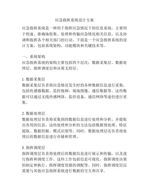 应急指挥系统设计方案