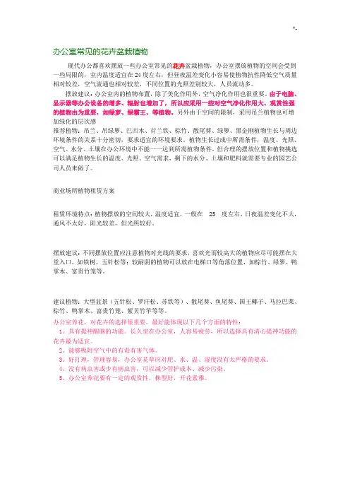 四十六种办公室盆栽植物