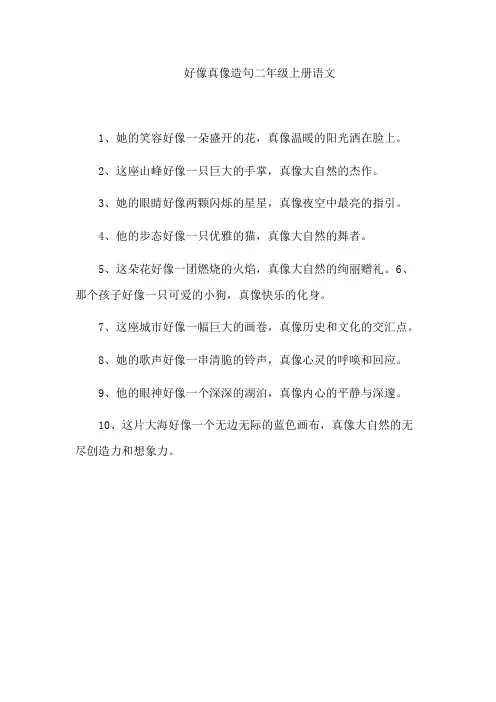 好像真像造句二年级上册语文