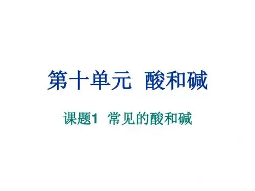 九年级化学常见的酸和碱指示剂