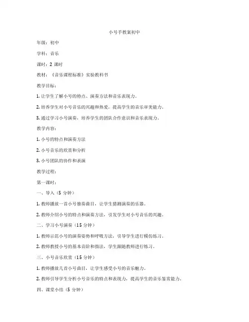小号手教案初中