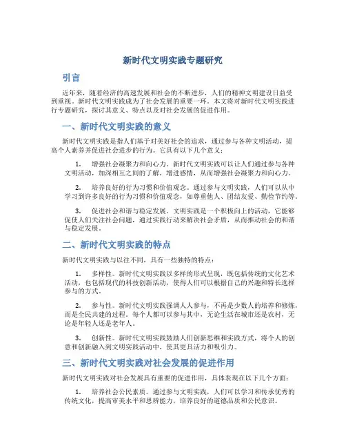 新时代文明实践专题研究