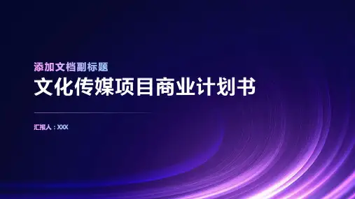 文化传媒项目商业计划书