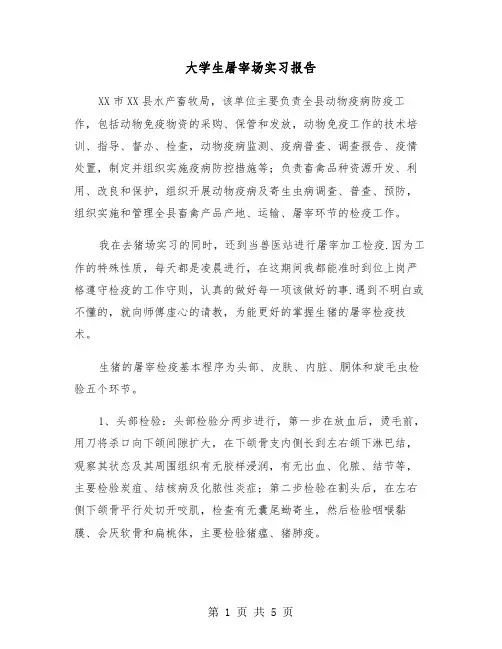大学生屠宰场实习报告(2篇)