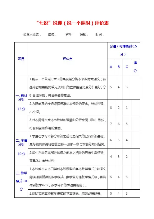 王敏勤7说评课标准