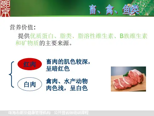 畜禽肉类食物营养特点