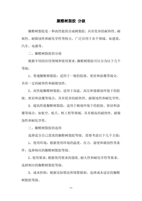 脲醛树脂胶 分级