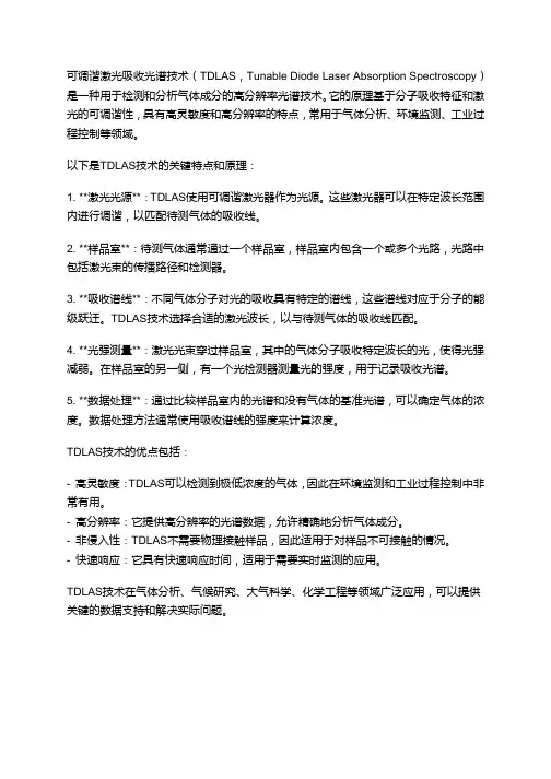 可调谐激光吸收光谱技术tdlas