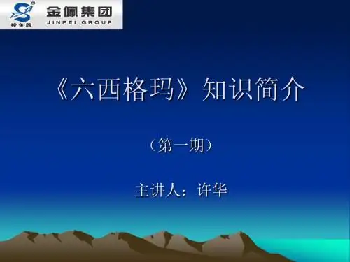 六西格玛知识简介(1)