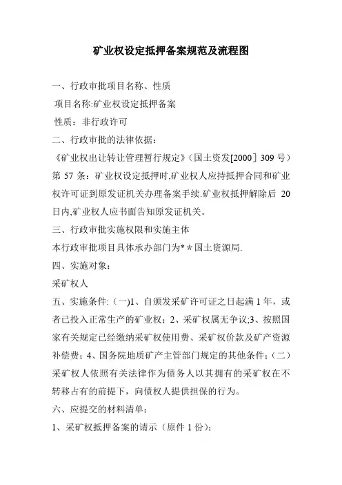 矿业权设定抵押备案规范及流程图
